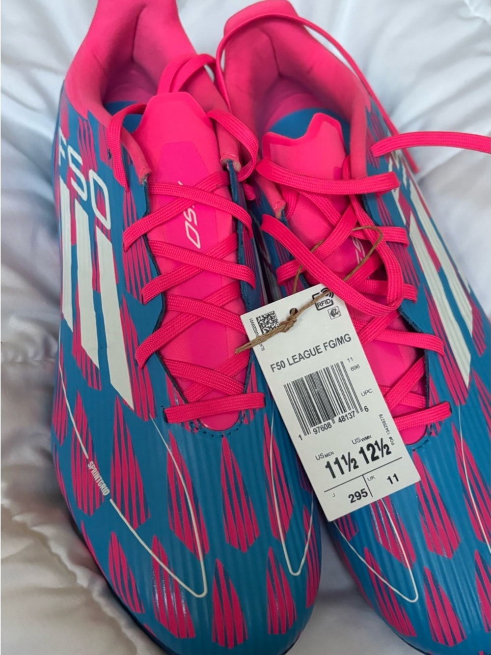 NWT Adidas Football boots F50 League FG/MG blue pink soccer cleats
